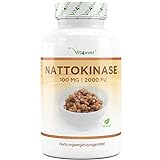 Nattokinase - 180 Kapseln mit je 100 mg (20.000 FU/g) - 6 Monatsvorrat - Laborgeprüft - Hochdosiert - Vegan - Aus GMO-freien Soja - Ohne unerwünschte Zusätze