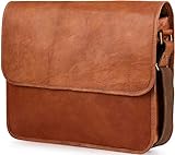 Berliner Bags Umhängetasche Ghent aus Leder Messenger Bag Laptoptasche für 15 – 15.4 Zoll Ledertasche Herren Damen Braun