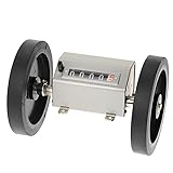 SALUTUYA 1PCS Rolling Wheel 5 Digits 0-9999.9 Längenzähler, Max. Geschwindigkeit 350 U/min Grau-Reset für Aufzeichnung von Weben, Kunststofffolie, Leder