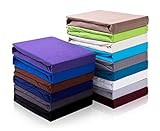Hometex Premium Textiles Topper Spannbettlaken Spannbetttuch bis 10cm Steghöhe | Bettlaken für Boxspringbett Topper | 100% Baumwolle Oeko-TEX® Standard 100 | Anthrazit 180-200 x 200 cm