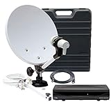Telestar HDTV SAT Camping-Satellite-Anlage mit Imperial DB 6 S HD (HD-Receiver, 35cm Spiegel, Single LNB, Kabel, div. Halter) schwarz