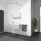 Home Deluxe - Badmöbel-Set - WANGEROOGE Big Grau - Medium - inkl. Waschbecken und komplettem Zubehör - Breite Waschbecken: ca. 80 cm | Badezimmermöbel Waschtisch Badmöbelset