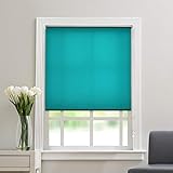 Deco-Fensterrollo, verdunkelnd, 119 cm B x 213 cm L, blaugrün, Polyester-Mischung, wasserdicht, Raumverdunkelung, Privatsphäre, Lichtfilterung, UV-Schutz, Fensterblenden für Zuhause und Büro
