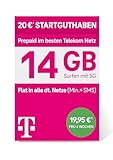 Telekom MagentaMobil Prepaid XL Special SIM-Karte ohne Vertragsbindung, 5G inkl. I 14 GB & Allnet Flat in alle dt. Netze + EU-Roaming I Surfen mit 5G/ LTE Max & Hotspot Flat I 20 EUR Startguthaben