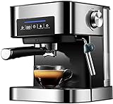 20 Bar Pumpe Espresso- und Cappuccino-Maschine Italienische Kaffeemaschine Haushalt kleine halbautomatische Hochdruck-Dampf-Milchschaum-Kaffeemaschine, Edelstahl-Drahtziehkörper
