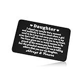 to Daughter Gift from Mom Dad Metall Wallet Insert Card Inspirational Gifts Card Birthday Graduation Gift for Daughter Girls Ermutigung Gift Mom to Daughter Gifts Wedding Gift Engraved Wallet Card