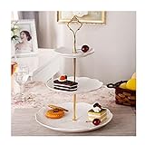 wanhaishop Obstschale Cupcake-Ständer, 3-Tier-Cupcake-Ständer, Dessert-Turm-Tablett für Teeparty, Baby-Dusche und Hochzeit Obstteller (Color : B)