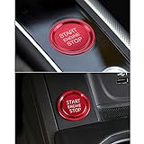 VDARK Auto Motor Start Stopp Taste Abdeckung Zündung Start Stop Taste Trimm Druckknopf Schalter Dekor Aufkleber Aluminiumlegierung Auto Interieur Zubehör Kompatibel für Audi A4 A5 A6 A7 A8 Q5 Rot