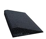 bepco Bordsteinkanten-Rampe aus Gummifasern (schwarz) - Auffahrrampe - Türschwellenrampe mit eingelagerten Unterlegscheiben zur Befestigung (50 x 25 x 8 cm)