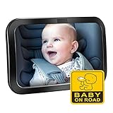 Rücksitzspiegel für Babys, Bruchsicherer Auto-Rückspiegel für Babyschale, 360° schwenkbar Spiegel Auto Baby,, Autositz-Spiegel ohne Einzelteile kompatibel mit meisten Auto drehbar doppelriemen
