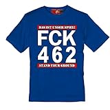 Volkspark Hamburg Streetwear Herren T-Shirt FCK 462 (DFB) (blau, l)