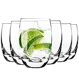 KROSNO Wassergläser Saftgläser Trinkgläser | Set von 6 | 360 ML | Elite Kollektion | Perfekt für zu Hause, Restaurants und Partys | Spülmaschinenfest