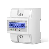 Nastopee 3 Phasen Stromzähler, Drehstromzähler Hutschiene Stromzähler Geeicht mit LCD-Display Stromzähler 3-Phasen 4-Draht für DIN Hutschiene Leistungsmesssystemen Eing