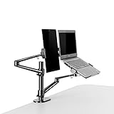 Thingy Club 2 in 1 Dual Arm Tablet & Laptop Mount Holder for Tablets up to 12' - 17' & Laptops, Extra VESA Adapter up to 27'