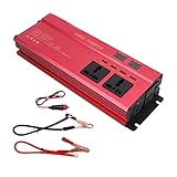 Yctze Wechselrichter Auto-Wechselrichter Rot DC 12 V / 24 V Bis AC 220 V 900 W Nenn-LED-Anzeige 3 Wechselstromsteckdosen 4 USB-Anschlüsse für Campingreisen