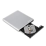 SALCAR USB 3.0 DVD Laufwerk Aluminium für Apple MacBook, MacBook Pro, MacBook Air, iMac Externer DVD/CD Brenner DVD RW für Notebook/PC unter Windows und Mac OS – Silber
