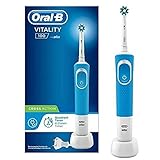 Oral-B Vitality 100 Elektrische Zahnbürste/Electric Toothbrush, 1 Putzprogamm, Timer, 1 CrossAction Aufsteckbürste, Blau