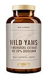 Yamswurzel Extrakt (Wild Yams) - 1000 mg je Tagesdosis - 20% Diosgenin (200 mg) - Vegan - 180 Kapseln - FSA Nutrition