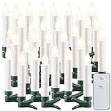 Lunartec aussen Weihnachts-Kerzen: 30er-Set LED-Outdoor-Weihnachtsbaum-Kerzen mit IR-Fernbedienung, IP44 (Kabellose LED-Weihnachtskerzen)