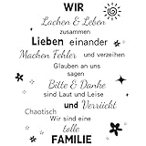 HPNIUB WIR lachen leben zusammen Wandtattoo Familie Wandtattoo Sprüche Zitate Flur Wohnzimmer Aufkleber Selbstklebend Wandaufkleber Wandsticker W
