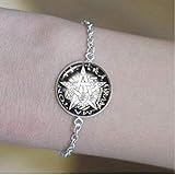 Mystisches Pentagramm Satanische Armbänder Wiccan Stern Beten Sie für Glück Geschenk für Freunde Kunst Foto Schmuck handgefertigt Schmuck