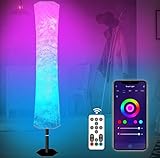 VELOSAN LED Stehlampe Wohnzimmer Dimmbar, 1.4m RGB-Stehlampe, Sprachsteuerung, kompatibel mit Alexa und Google, WiFi-App, RGB-dimmbare LED für Wohnzimmer-Schlafzimmer-Party-Dekoration…