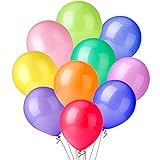 QILZO® 100 Stück Latexballons Mehrfarbig Luftballons 22cm / 8' Biologisch abbaubar Luftballons für Partys, Hochzeiten, Meetings, Geburtstage, Taufen