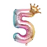EMAlusher Geburtstags-Zahlenfolie Happy Inch 32 Dekoration Zahl Luftballons Crown Party Home Decor Servietten Kindergeburtstag (F, One Size)