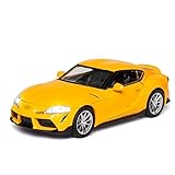 Wagen Legierung Auto Spielzeug Modellauto Junge Geburtstagsgeschenk Zurückziehen, Ton Und Licht 1/32 Für T-oyota Für Gr-Supra (Color : Yellow)