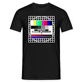 Spreadshirt Analoges Fernsehtestbild TV Testbild Männer T-Shirt, L, Schwarz