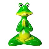 Meditierende Yoga-Frosch-Statue, Kunstharz, Dekoration für Tisch, Wohnzimmer, Schlafzimmer, Büro, Schreibtisch, Schrank, Regal Desktop-Verzierung Feng Shui-Dekoration meditiert