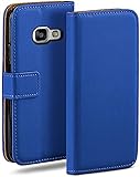 moex Klapphülle für Samsung Galaxy A5 (2016) Hülle klappbar, Handyhülle mit Kartenfach, 360 Grad Schutzhülle zum klappen, Flip Case Book Cover, Vegan Leder Handytasche, Blau