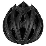 YUEWEIWEI Schwarzer Fahrradhelm für Herren, sonnenfest und erdbebensicher, bequemer und atmungsaktiver Rennradhelm in voller Form