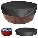 XVBVS Outdoor-Runde Whirlpool-Abdeckung wasserdichte UV-beständige Pool-Staubschutzhülle für SPA Whirlpool Badewanne Gartenmöbel- Black || 190 * 30