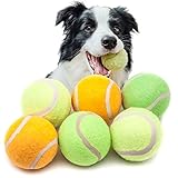 6 x 6 cm große Gummi-Hundebälle, Tennisball für Hunde, interaktives Hundespielzeug gegen Langeweile, Sport, rollende Bälle für Hunde-Kauspielzeug, hochwertiges Haustierspielzeug (Tennisball, 6 cm)