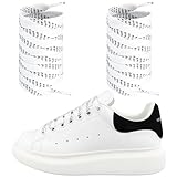 Endoto Ersatz-Flachsenkel für Alexander McQueen Oversized Sneaker Schuhe (Farbe: Schwarz&Weiß&Grau, Größe: 50 Zoll)
