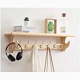 Rustikale Wandgarderobe aus Holz mit Vintage-Metallhaken, Eingangs-Organizer, Regal zum Aufhängen von Mänteln und Hü