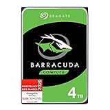 Seagate Barracuda 4TB interne Festplatte HDD, 3.5 Zoll, 5400 U/Min, 256 MB Cache, SATA 6GB/s, silber, FFP, Modellnr.: ST4000DMZ04