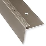 Treppenkantenprofil Safety | bronze dunkel | F-Form | 53mm Höhe mit einer Einfasshöhe von 7-8mm | Erhältlich in 4 Farben und 3 Längen (90cm)