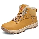 PASTAZA Warme Winterschuhe Herren Damen Winterstiefel Outdoor Winterboots Gefüttert Schneestiefel Gelb 41
