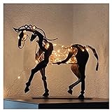 N A Horse Skulptur, Metall-Pferd-Skulptur, Adonis, rustikale Stehpferdstatue, Schreibtisch-Dekor, Ornament, Cowboy-Pferd-Statue, Geschenk für Reiter, leuchtet