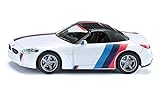 siku 2347, BMW Z4 M40i, 1:50, Metall/Kunststoff, Weiß, Spielzeugauto für Kinder, Abnehmbare Räder, Inkl. Stickerbogen mit Stickern im M-Design