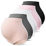 SUNNYBUY Damen Mutterschaft Hohe Taille Unterwäsche Schwangerschaft Nahtlos Weich Hipster Höschen Über Bauch, 5 Farben, X-Large
