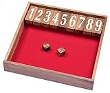 LOGOPLAY Jackpot Gr. XL - Shut The Box - Klappenspiel - Würfelspiel - Gesellschaftsspiel - Spielbox aus Holz