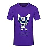 HBRE Tokyo 2020 Olympia T-Shirt,Fashion Printing Kurzarm,Atmungsaktiv Schnell Trocknendes Outdoor Rugby Sport Kurzarm,Hip Hop Kleidung füR Party,Purple-2,3XL