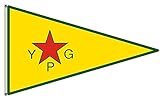 fyon Menschen S Schutz Einheiten YPG; Offizielles bewaffneten Flügel des Supreme kurdisches Komitee Banner Landscap, Gesponnenes Polyester, Reference picture, 3x5ft