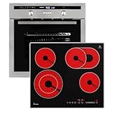 Autarkes Herdset: 60cm Einbaubackofen EB8013ED + 59cm Kochfeld CH5901AL | Drehspieß | Kerntemperaturfühler | Grill | Heißluft | Teleskopauszüge | Automatik-Timer | SET8013CH59AL