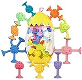 Sauger Spielzeug für Kinder Badespielzeug ab 3 4 5 Jahre Ostereier Aufbewahrung 10 Stück Weiche Silikonbausteine Saugspielzeug mit Tierform für Eltern-Kind Interaktion Pädagogisches Spielzeug