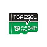 TOPESEL Micro SD Karte 64GB,Mini SD Karte MicroSD Speicherkarte SDXC High Speed bis zu 85 MB/s Micro SD Memory Karte U3, V30, A1 Mini SD-Karte für Handy Samsung Huawei, Grün