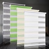bobodeco Doppelrollo klemmfix ohne Bohren Duo Rollos für Fenster mit Klemmträger, Weiß B70 x H100cm (Stoffbreite 70cm), Fensterrollo lichtdurchlässig & verdunkelnd Wandmontage S